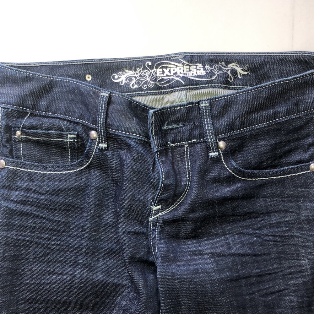 Express Medium Denim Low Rise Ultra Skinny Jeans Size 2 - Picture 2 of 6